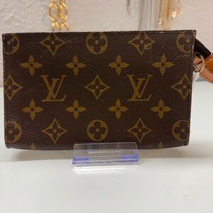 Louis Vuitton Brown and Tan Leather Pouch